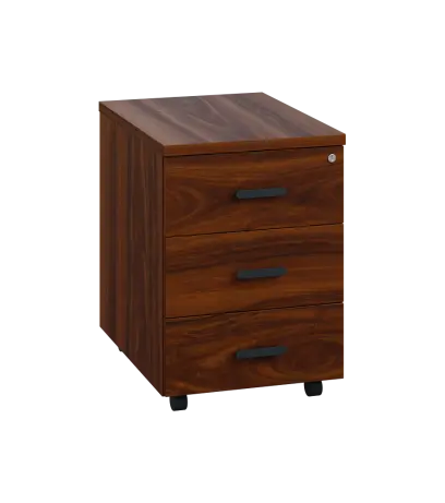 LKC 2 - 00 kontejner pojízdný, 3-zásuvkový, deska 25 mm, centrální zámek, ořech královský